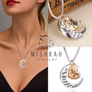 Just In❤️Mother's Love Heart Moon Charm Necklace